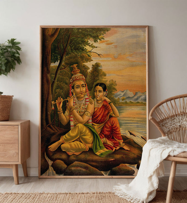 RADHA LISTENING TO KRISHNA'S FLUTE