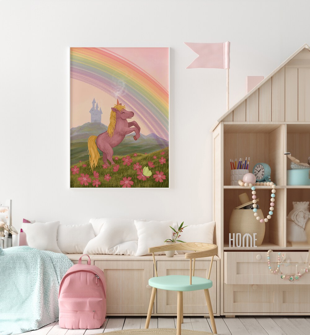 Whimsical RAINBOW UNICORN, KIDS ROOM PAINTINGS brighten up any child's space with magic and color. Perfect decor choice!