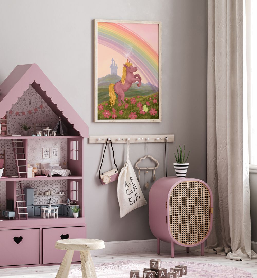 Colorful RAINBOW UNICORN, KIDS ROOM PAINTINGS brighten up a child's space with whimsy and charm. Perfect for any kids' room!