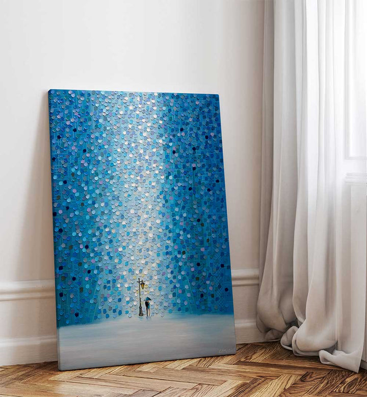 RAINY STREETLIGHT SONATA , MODERN IMPRESSIONISM PAINTINGS
