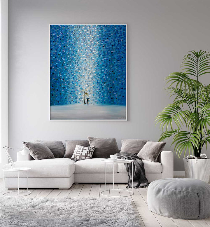 RAINY STREETLIGHT SONATA , MODERN IMPRESSIONISM PAINTINGS