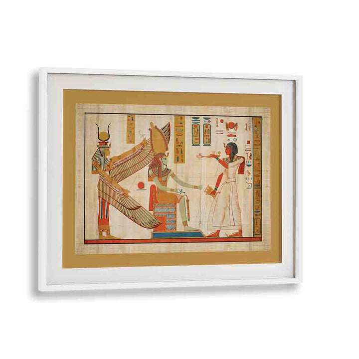 Ramesses IV 1153-1147 BC Egyptian Art Painting Artwork in White Frame With Mount
