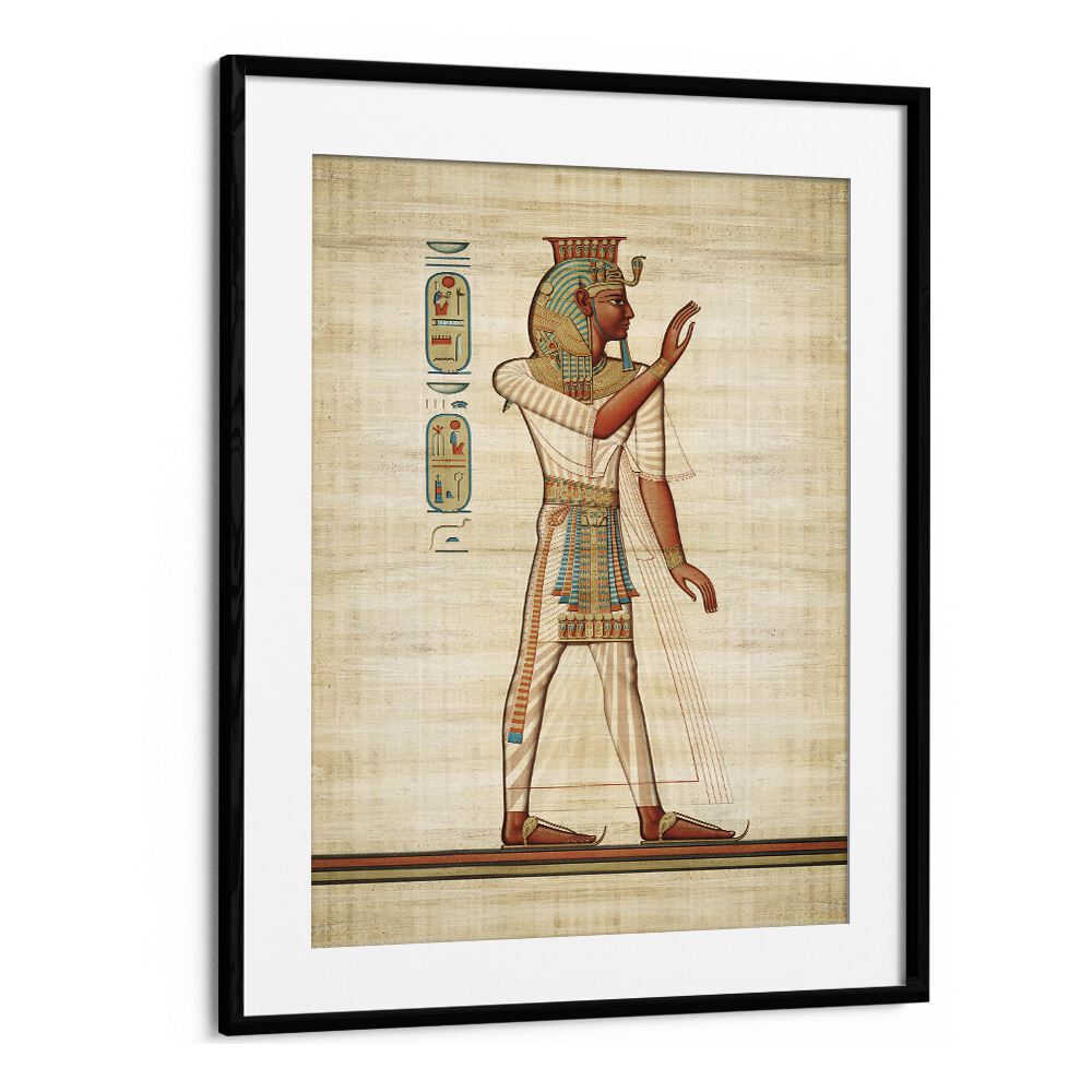 Ramses III Egyptian Art Artwork in Black Frame With Mount