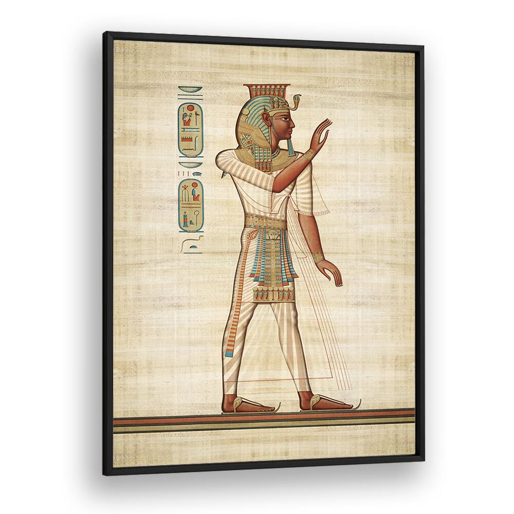 Ramses III Egyptian Art Artwork in Black Plain Frame