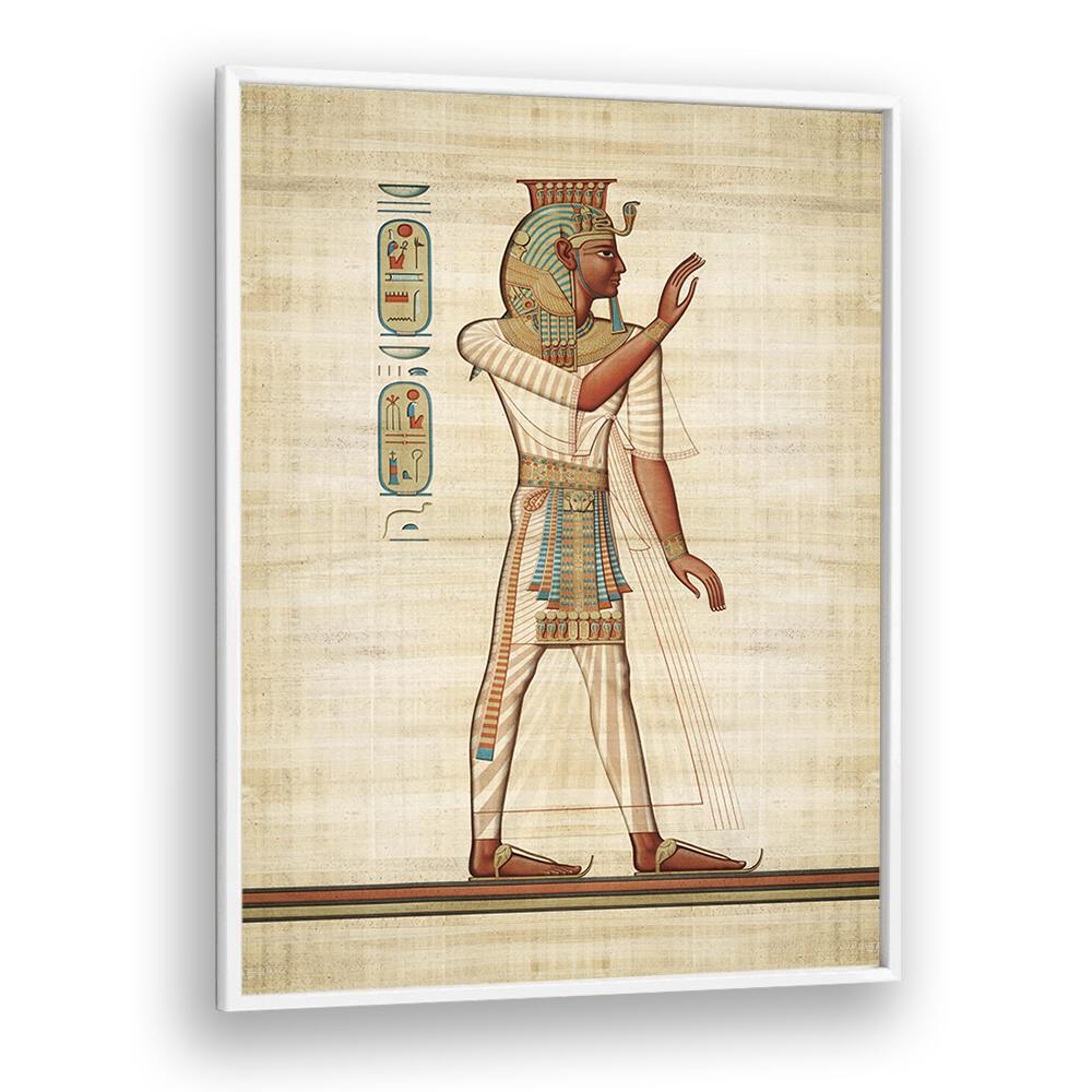 Ramses III Egyptian Art Artwork in White Plain Frame