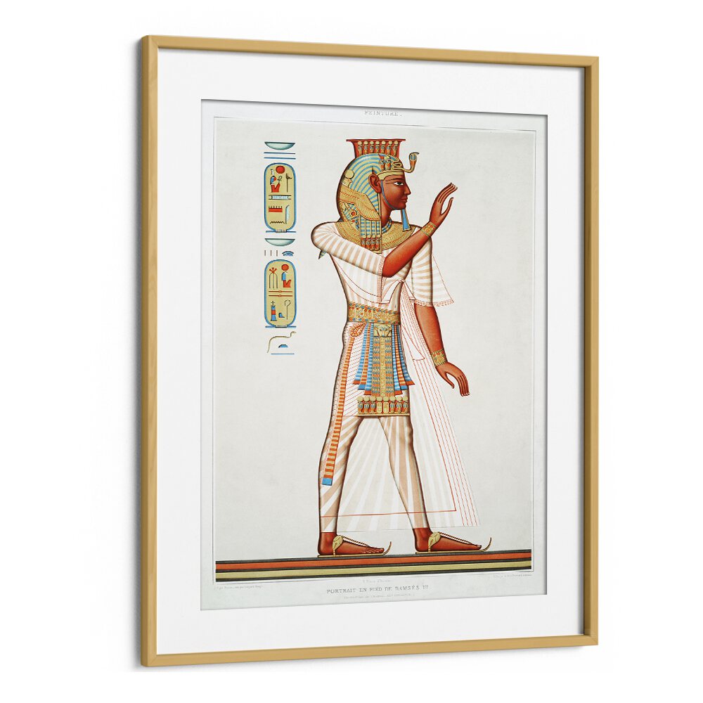 Ramses III From Histoire De'l Art Egyptien 1878 By Emile Prisse D'avennes Egyptian Art Artwork in Oak Wood Frame With Mount