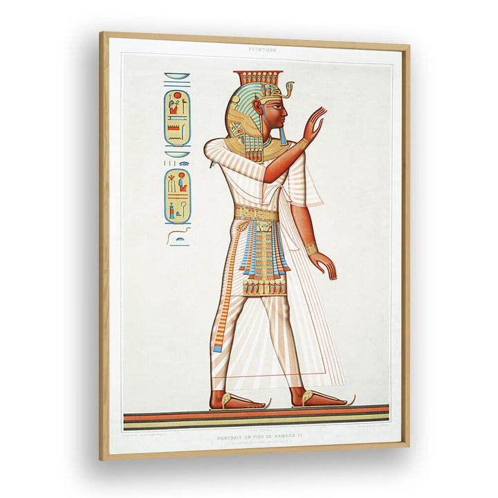 Ramses III From Histoire De'l Art Egyptien 1878 By Emile Prisse D'avennes Egyptian Art Artwork in Oak Wood Plain Frame