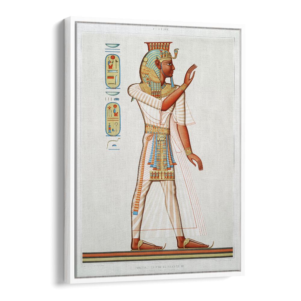 Ramses III From Histoire De'l Art Egyptien 1878 By Emile Prisse D'avennes Egyptian Art Artwork in White Floater Frame