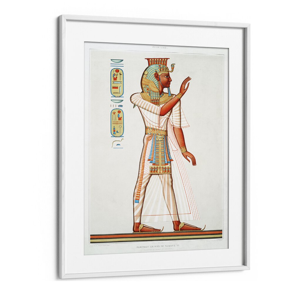 Ramses III From Histoire De'l Art Egyptien 1878 By Emile Prisse D'avennes Egyptian Art Artwork in White Frame With Mount