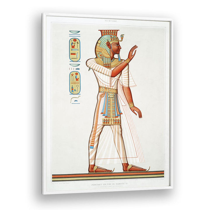 Ramses III From Histoire De'l Art Egyptien 1878 By Emile Prisse D'avennes Egyptian Art Artwork in White Plain Frame