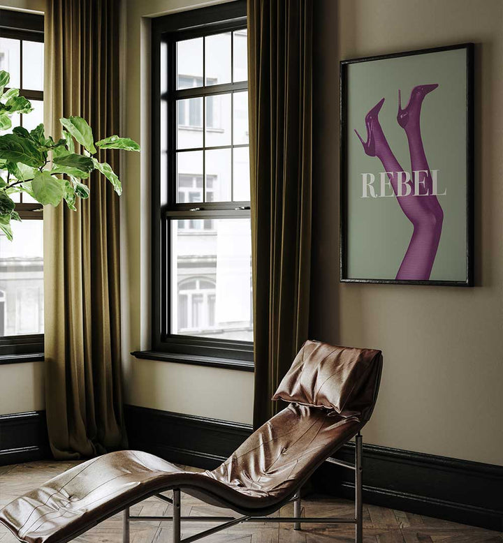 Transform your space with REBEL I, FASHION POSTERS showcasing bold contemporary fashion art in stylish decor.