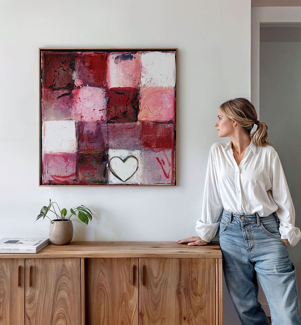 RED CHECKERED HEART