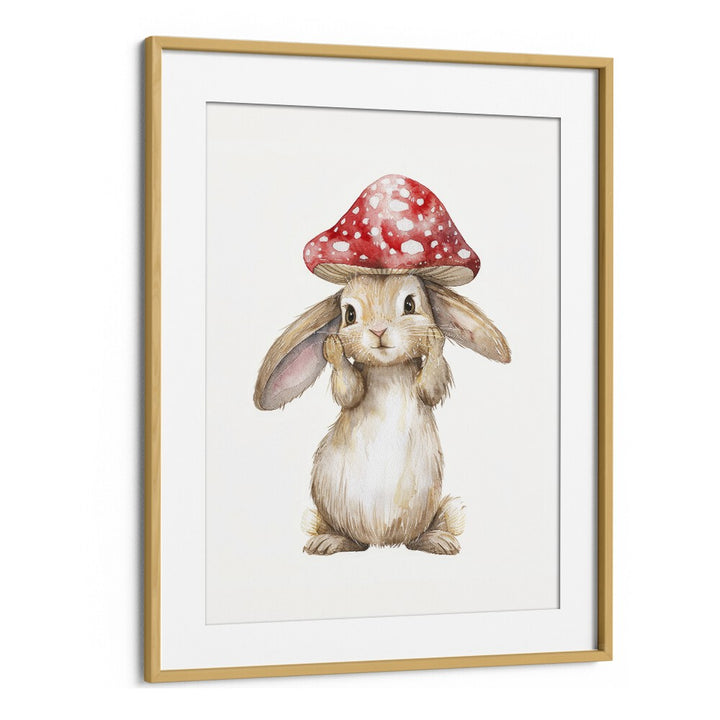 Red Hatter I Kids Art Artwork in Oak Wood Frame With Mount
