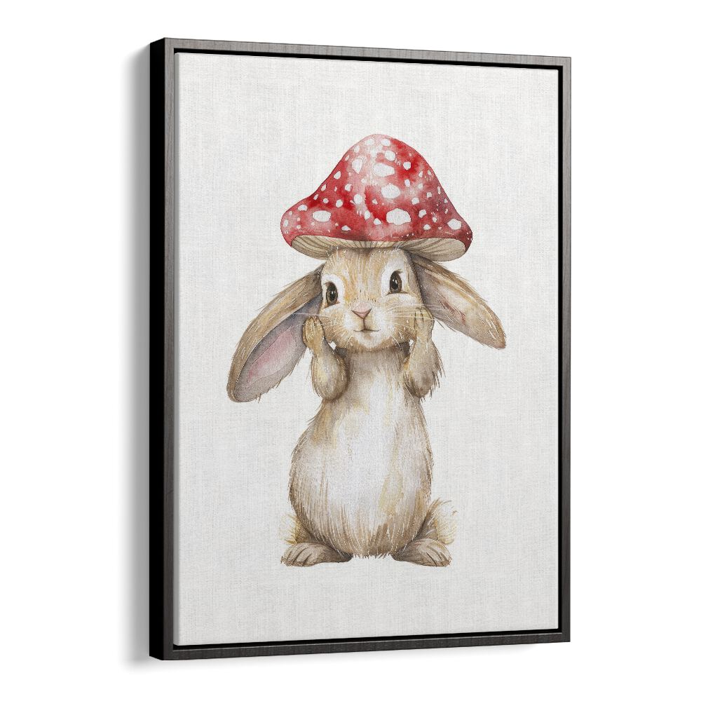 Red Hatter I Kids Art Artwork in Black Floater Frame
