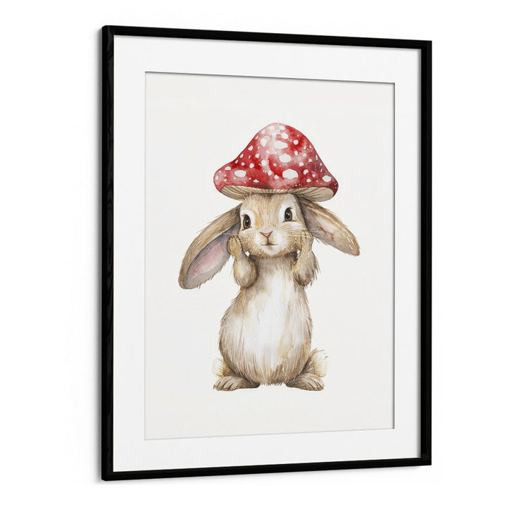 Red Hatter I Kids Art Artwork in Black Frame With Mount
