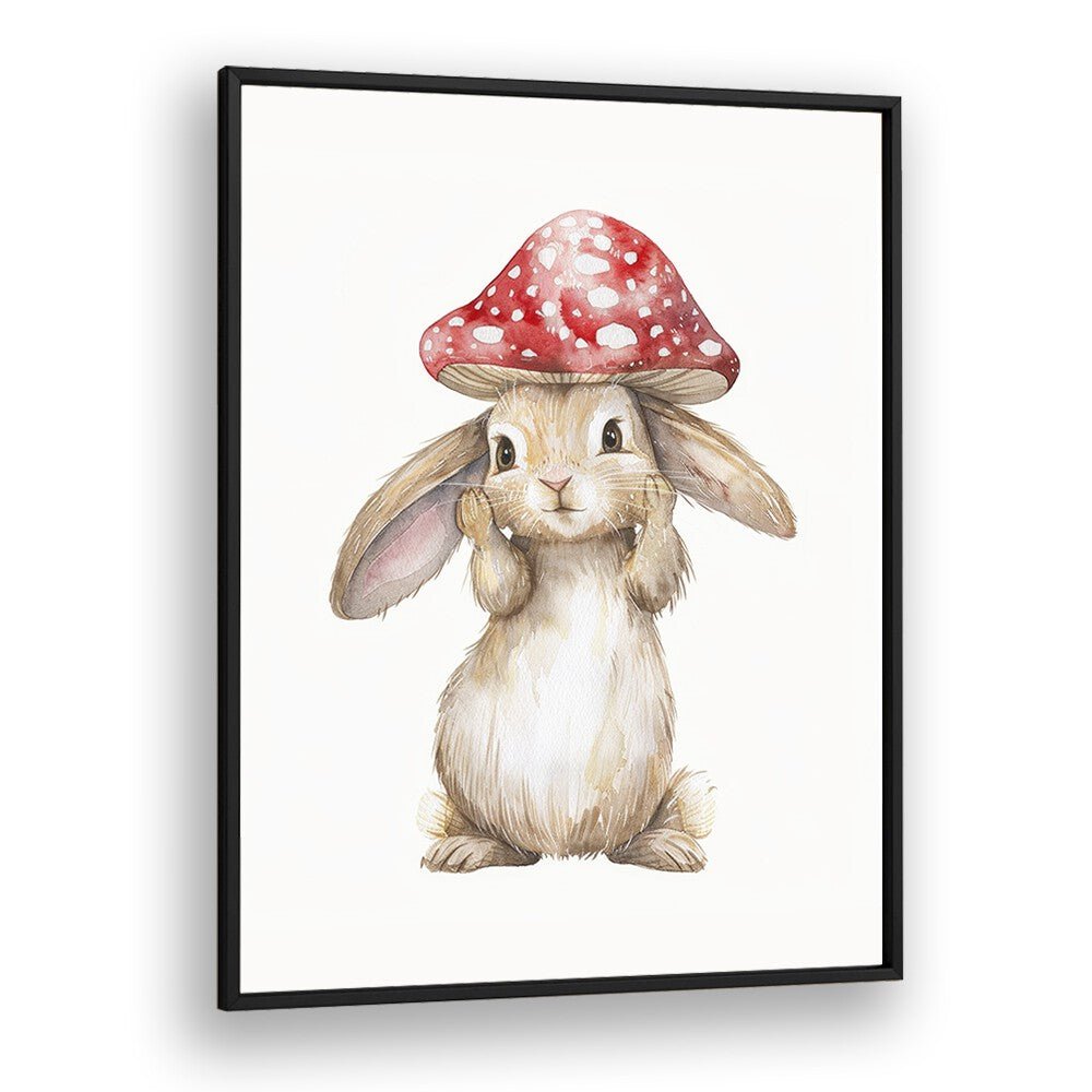 Red Hatter I Kids art Artwork in Black Plain Frame
