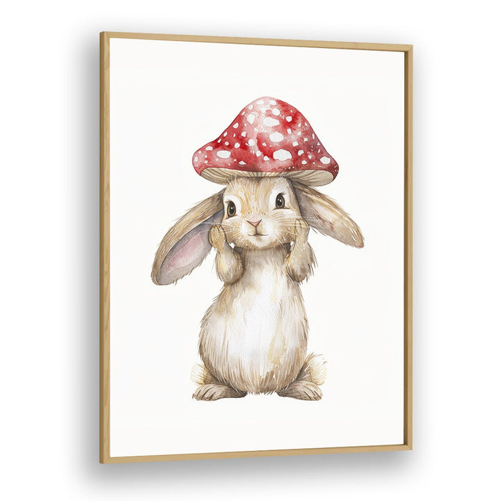 Red Hatter I Kids Art Artwork in Oak Wood Plain Frame
