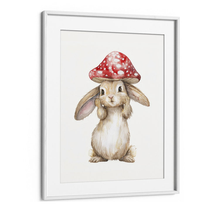 Red Hatter I Kids Art Artwork in White Frame With Mount