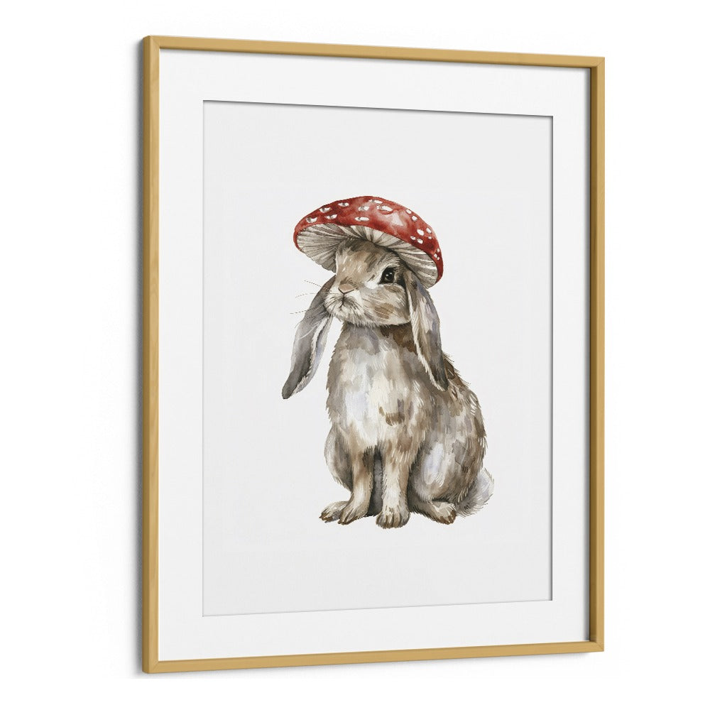 Red Hatter III Kids Art Artwork in Oak Wood Frame With Mount
