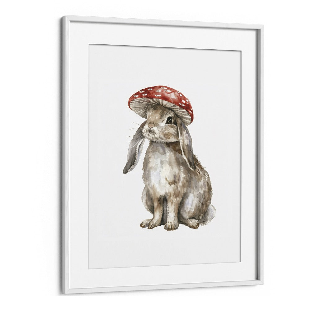 Red Hatter III Kids Art Artwork in White Frame With Mount