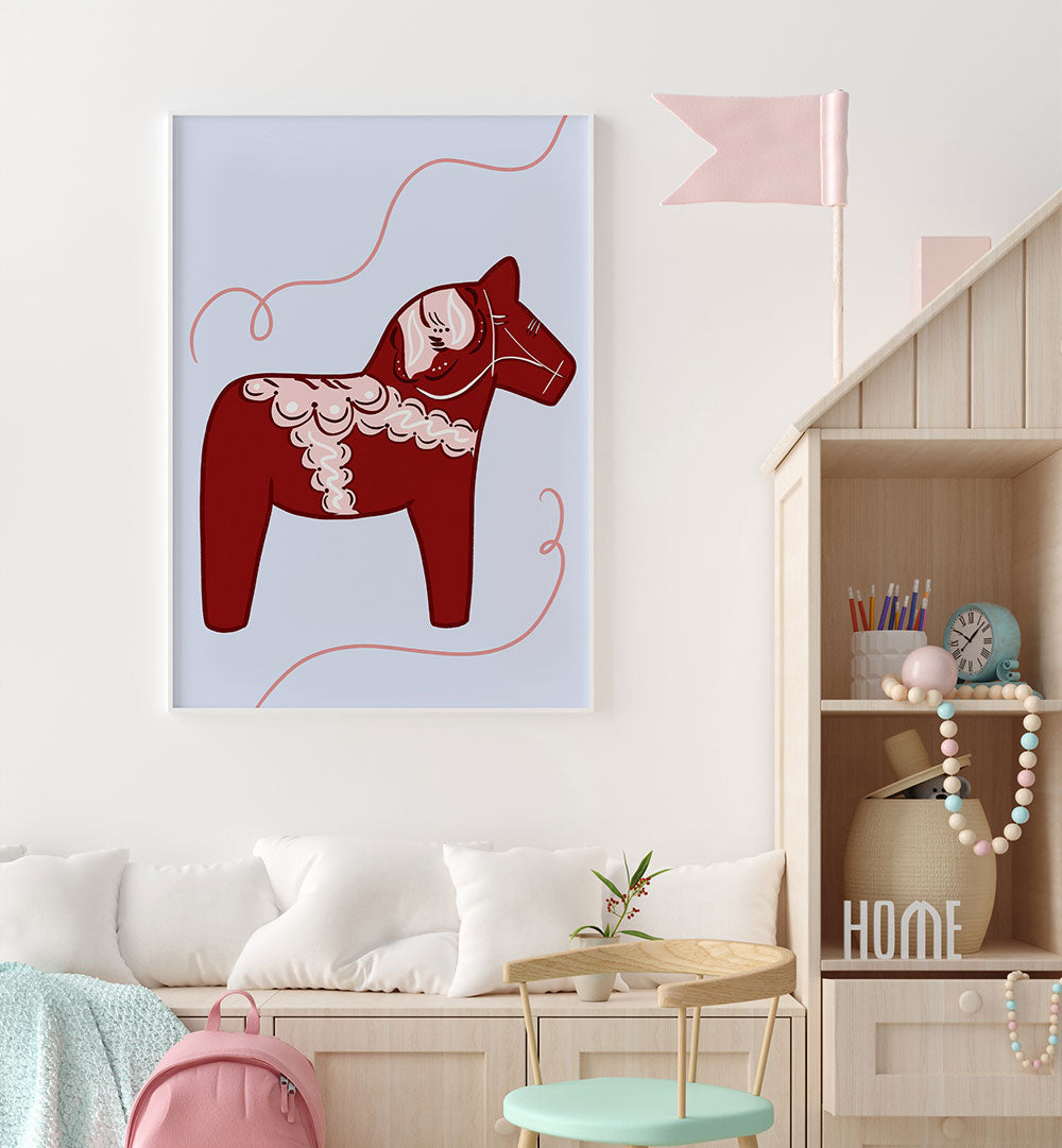 RED HORSE WHIMSY , KIDS ROOM PAINTINGS