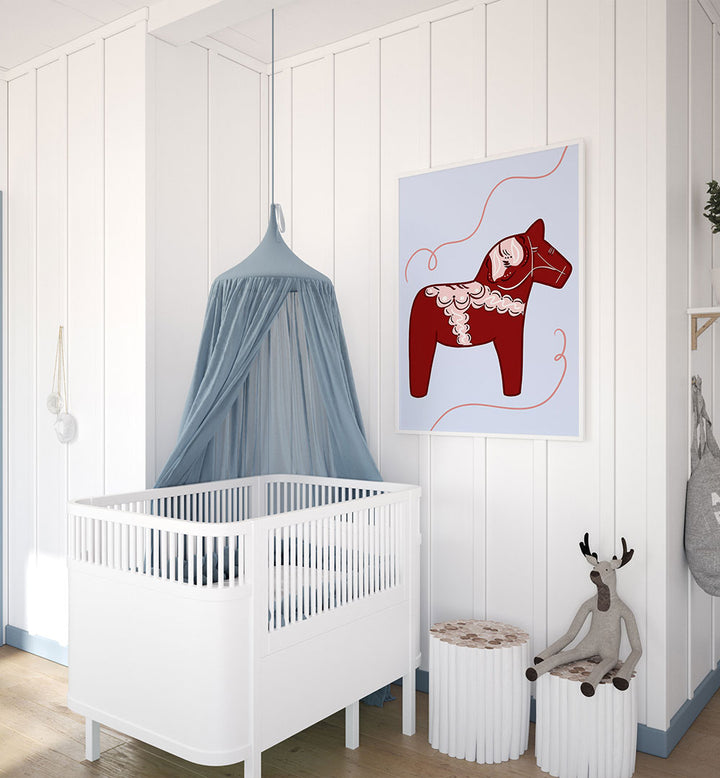 RED HORSE WHIMSY , KIDS ROOM PAINTINGS