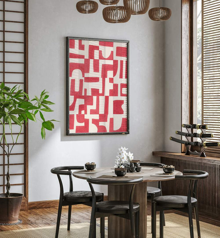 RED PUZZLE BY ALISA GALITSYNA ABSTRACT ART, ABSTRACT PAINTINGS