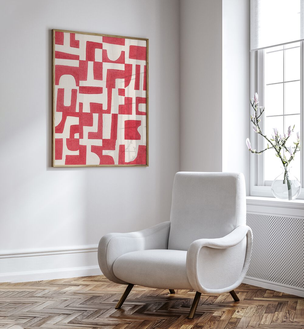 RED PUZZLE BY ALISA GALITSYNA ABSTRACT ART, ABSTRACT PAINTINGS