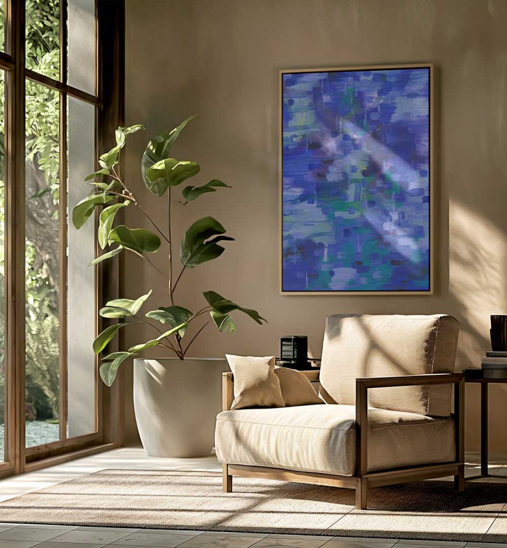 REFLECTIONS IN BLUE , ABSTRACT PAINTINGS