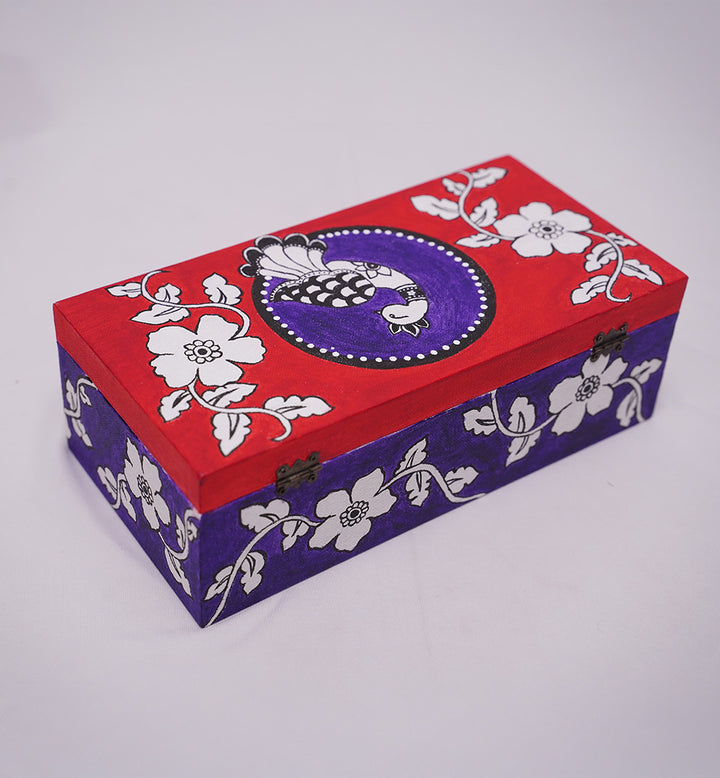 ROYAL KALAMKARI-INSPIRED PEACOCK KEEPSAKE BOX