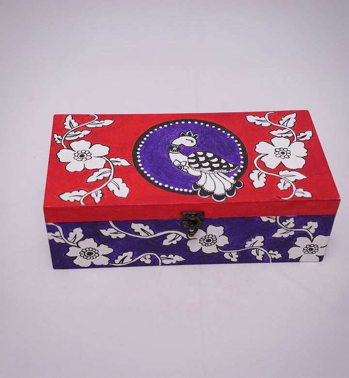 ROYAL KALAMKARI-INSPIRED PEACOCK KEEPSAKE BOX