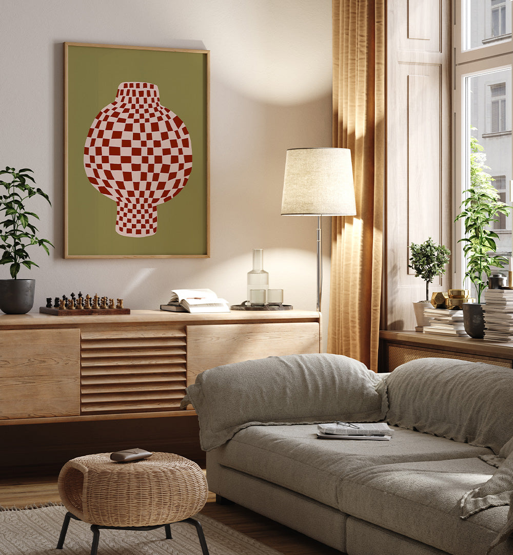 RETRO CHECKERED VASE