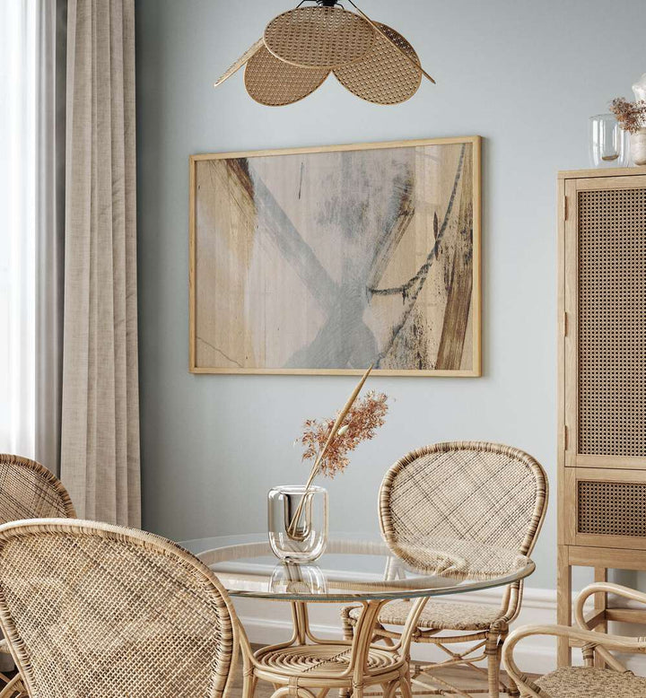 Elegant REUNION Abstract Paintings displayed in a modern dining space, showcasing unity and beauty in decor.
