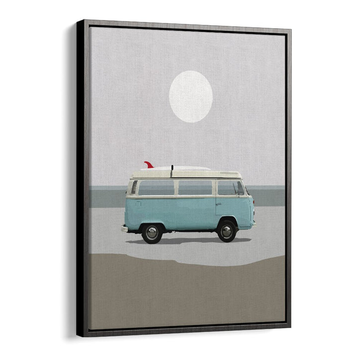 Road Trip II By Dan Hobday, Car Poster Prints Artwork in Black Floater Frame
