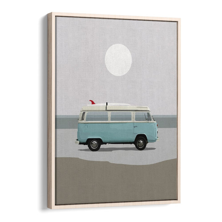 Road Trip II By Dan Hobday, Car Poster Prints Artwork in Oak Wood Floater Frame
