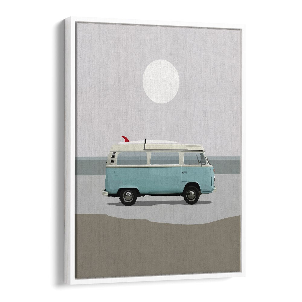 Road Trip II By Dan Hobday, Car Poster Prints Artwork in White Floater Frame
