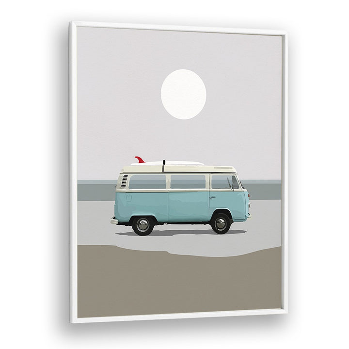 Road Trip II By Dan Hobday, Car Poster Prints Artwork in White Plain Frame
