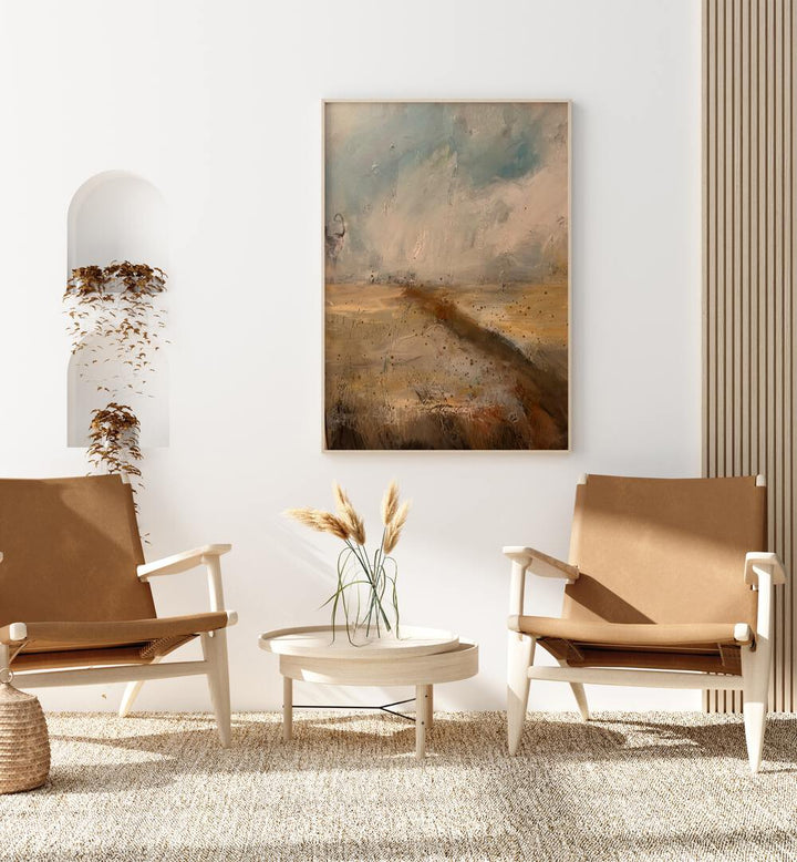 Elegant ROAD, LANDSCAPE PAINTINGS adorn a modern living space, capturing nature's beauty in stunning artistic styles.