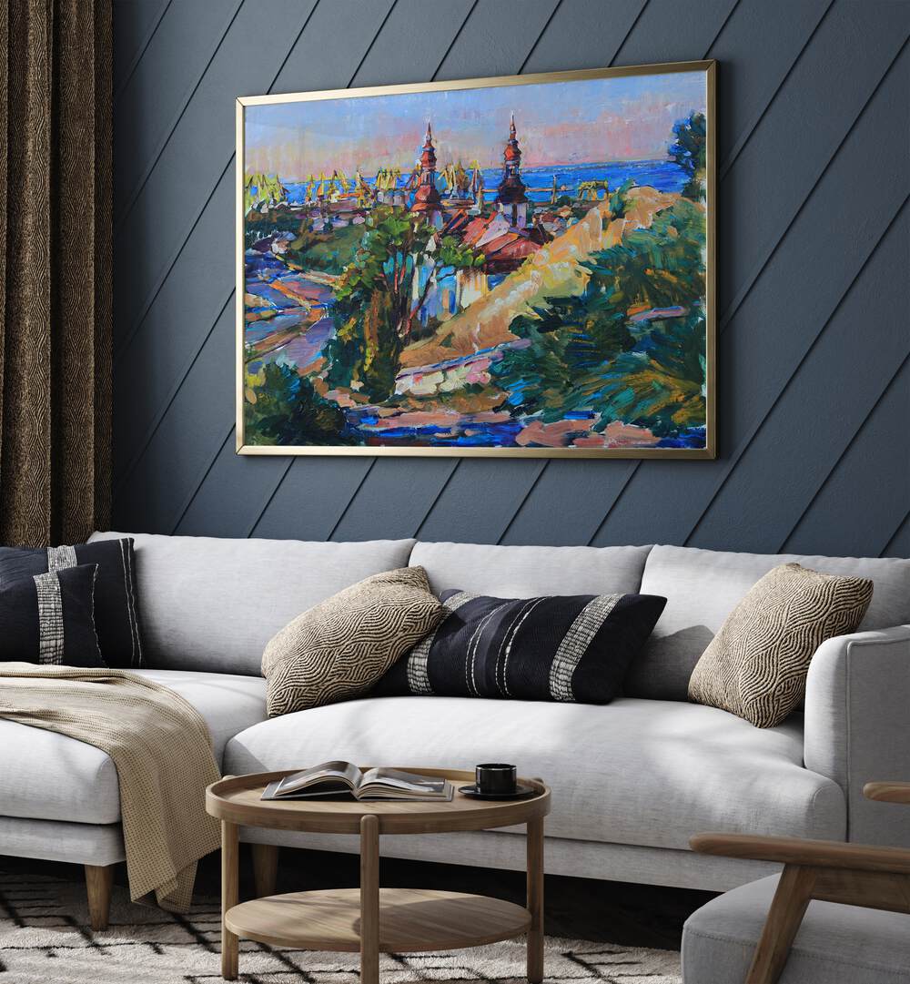 Stunning ROAD TO THE SEA, LANDSCAPE PAINTINGS capturing coastal beauty, perfect for travel enthusiasts’ decor.