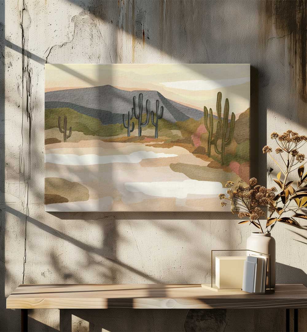 ROCKY HILL AND CACTUS , LANDSCAPE PAINTINGS