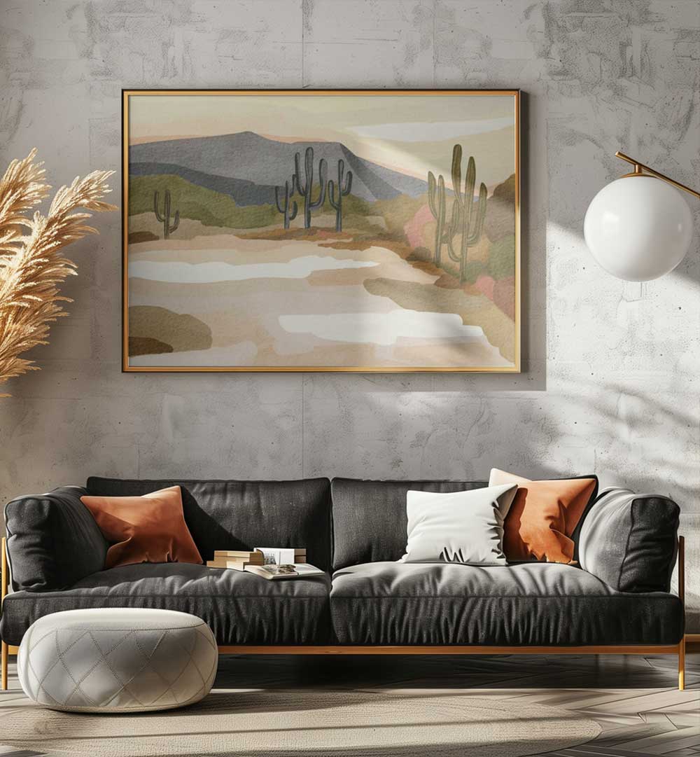 ROCKY HILL AND CACTUS , LANDSCAPE PAINTINGS