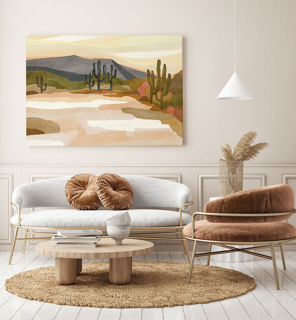 ROCKY HILL AND CACTUS , LANDSCAPE PAINTINGS