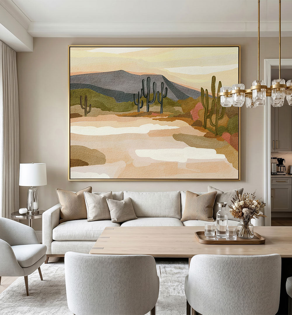 ROCKY HILL AND CACTUS , LANDSCAPE PAINTINGS