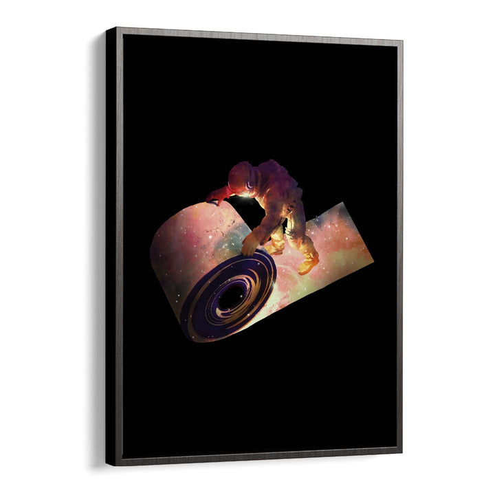 Roll Out By Francis Minoza Astronaut & Nasa Paintings, Space Art Prints Artwork in Black Floater Frame
