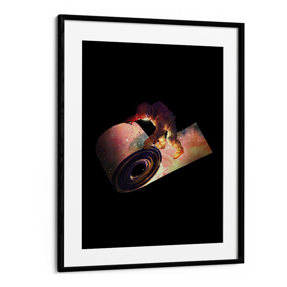 Roll Out By Francis Minoza Astronaut & Nasa Paintings, Space Art Prints Artwork in Black Frame With Mount
