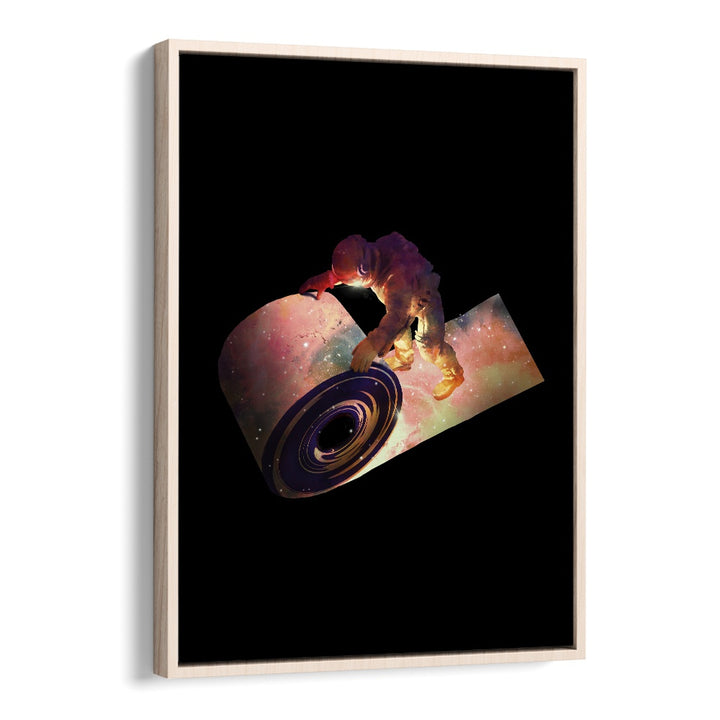 Roll Out By Francis Minoza Astronaut & Nasa Paintings, Space Art Prints Artwork in Oak Wood Floater Frame
