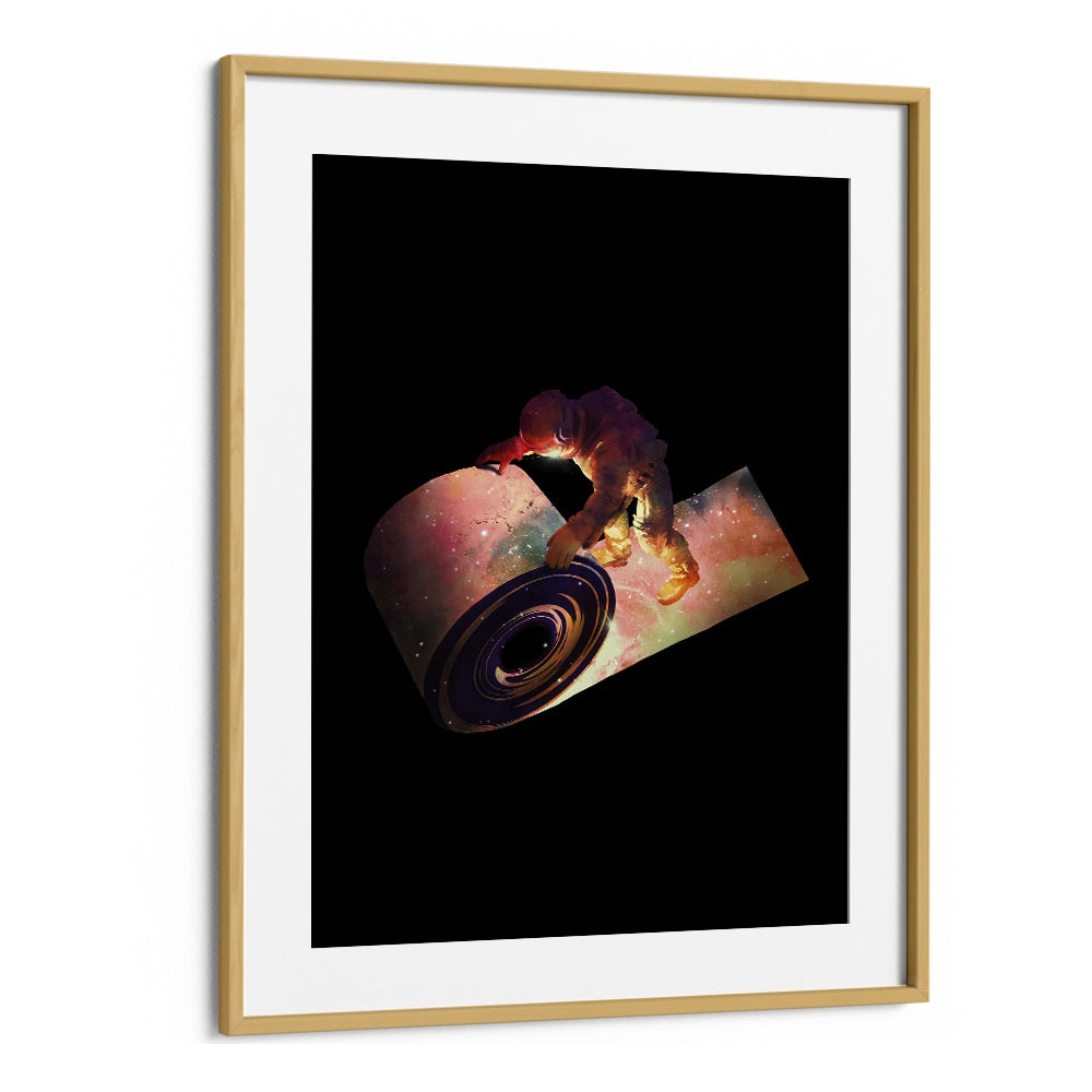 Roll Out By Francis Minoza Astronaut & Nasa Paintings, Space Art Prints Artwork in Oak Wood Frame With Mount
