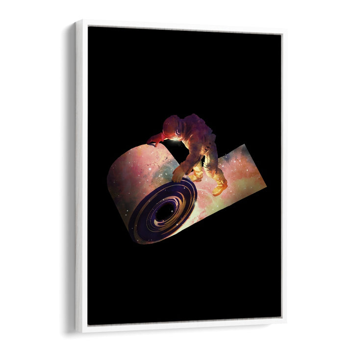 Roll Out By Francis Minoza Astronaut & Nasa Paintings, Space Art Prints Artwork in White Floater Frame
