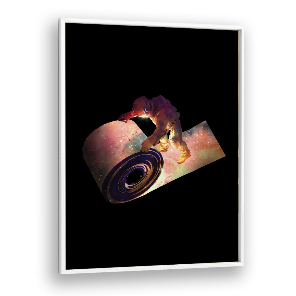 Roll Out By Francis Minoza Astronaut & Nasa Paintings, Space Art Prints Artwork in White Plain Frame
