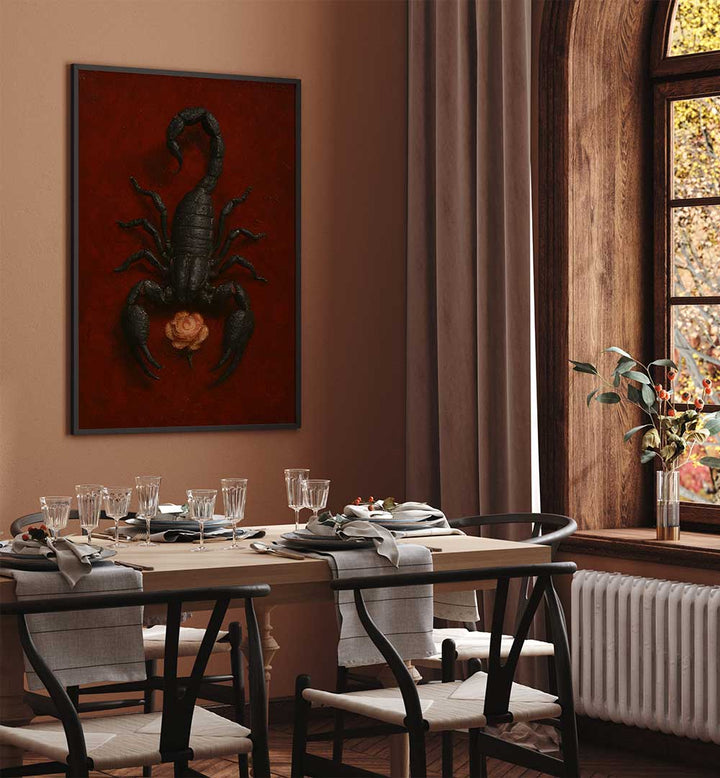 ROSE AND THE SCORPION , EXPRESSIONISM PAINTINGS